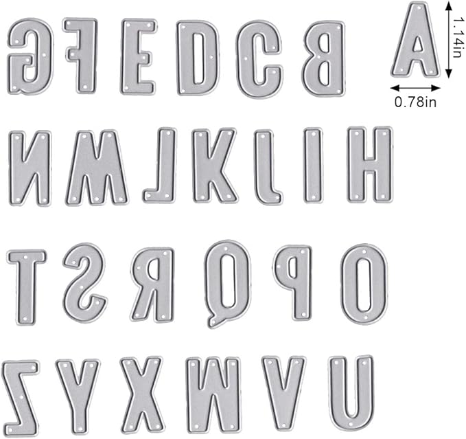 26 Alphabet Letters Die Cuts for Card Making, Capital Letters Words Cutting Dies Sets Stencils Embossing Template for Scrapbooking DIY Cards Photo Album Craft Decorations
