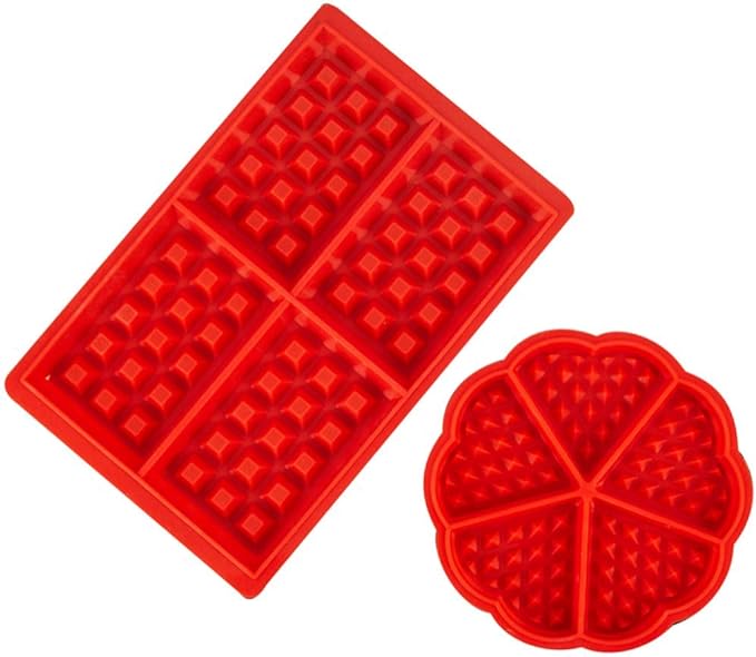 Silicone Waffle Mold - Muffin Pan, Cake Chocolate Baking Tray for Candy Soap - Flower/Square Shape