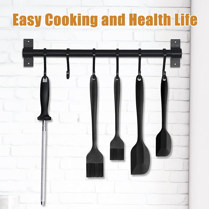 Silicone Basting Brush for Cooking 2 Pcs Pastry Brush for Grilling,Oil,BBQ,Meat,Sauce,Baking (Black)