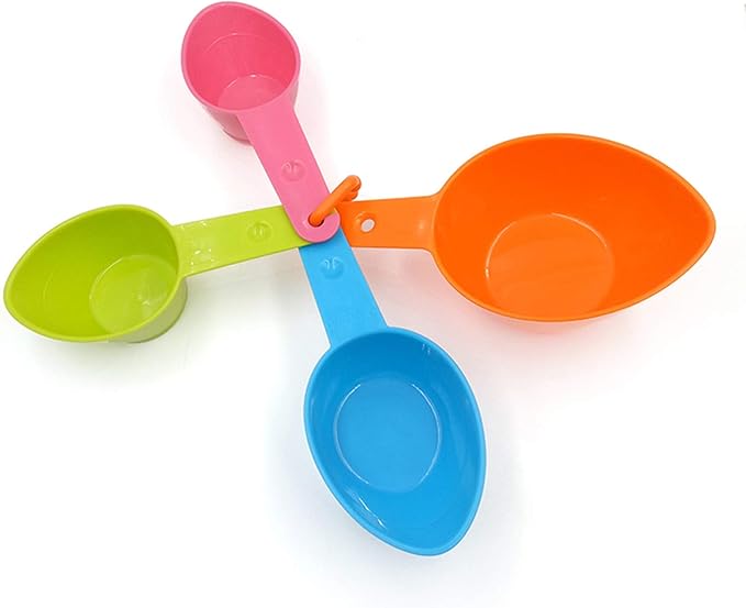 Rypet Dog Food Scoop Set of 4 - Plastic Measuring Cups for Dog, Cat and Bird Food (Random Color)