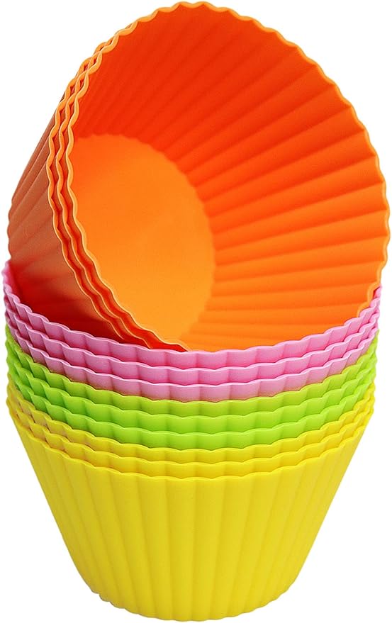 Extra Large Silicone Cupcake Baking Cups 12 Pack, 3.54 Inch Cupcake and Muffin Liners, Reusable Jumbo Silicone Baking Cups Easy to Clean, Great for Cupcake, Muffin, Mousse