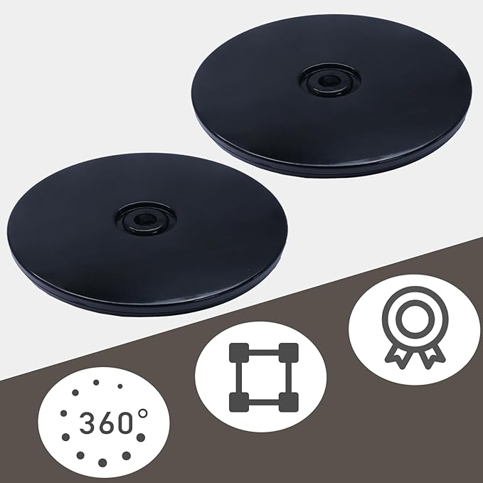 2PCS 2Inch Acrylic Lazy Susan Turntable Platter, Black Turntable Organizer Round Rotating Plate Revolving Display Base for Spice Rack Table Cake Cookie Decorating