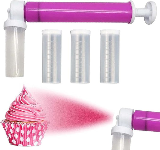 Rainmae Manual Airbrush for Decorating Pastry Cake, DIY Baking Tools with 4pcs Cake Spray Tube for Kitchen Cupcakes Cookies and Desserts Decorating Cake Icing Coloring Spray Gun, Kitchen Supplies Tool