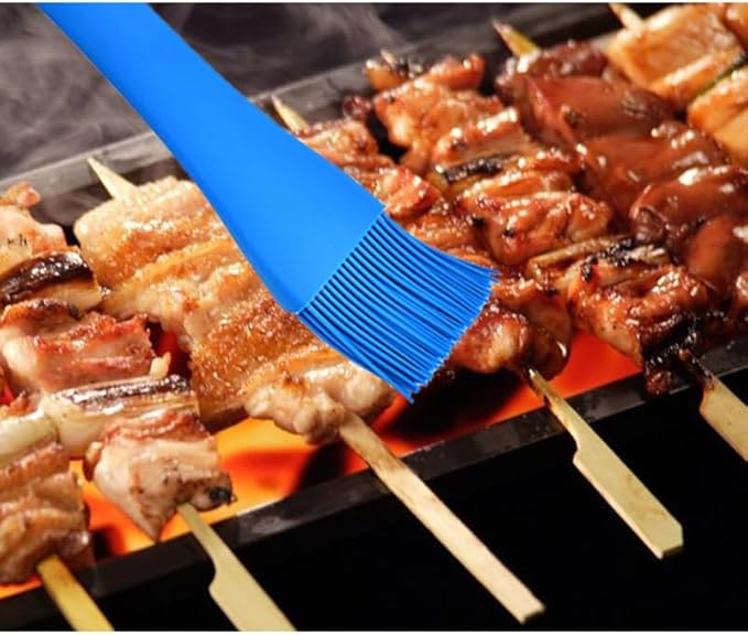 VICASKY 2pcs Egg Wash And Brush Basting Brushes Dual-Head Baking Tool Pastry for Cooking Food Butter Baster Oil Sauce Kitchen Silicone Grilling BBQ Tools Marinade Heat Resistant Spread Grill