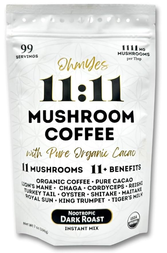 OhmYes Trio: Organic 11 Mushroom Coffee, Pure Cacao, & Mushroom Cacao