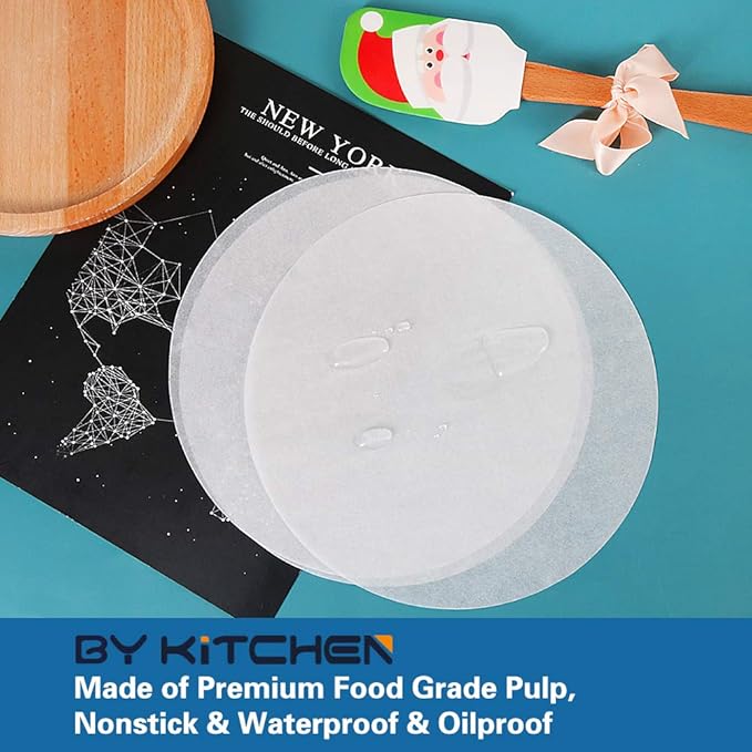 10 Inch Round Parchment Paper, Set of 200, 4.5/5.5/6/7/8/9/12in Parchment Rounds Available, Baking Parchment Circles for Springform Pan, Cake Pan, Tortilla Press and More