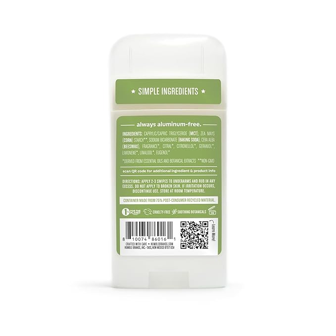 HUMBLE BRANDS Original Formula Aluminum-free Deodorant. Long Lasting Odor Control with Baking Soda and Essential Oils, Spring Awakening, 3-Pack