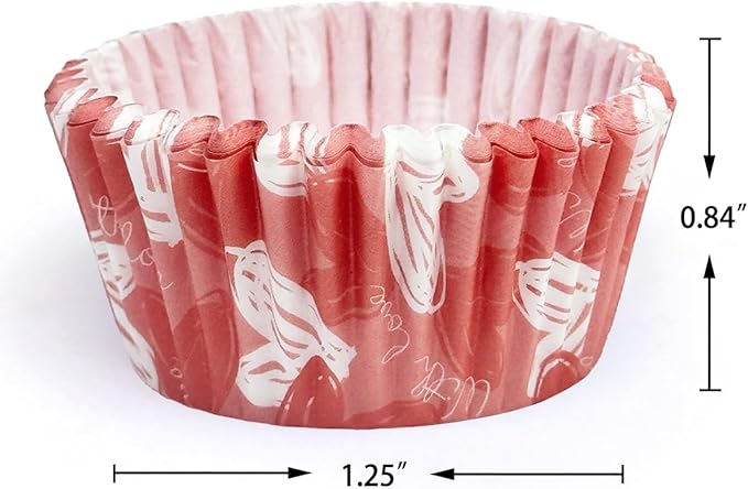 qiqee Valentine Cupcake Liners Mini Muffin Liners for Christmas 300-Count 6 Original Design No Smell, Food Grade Baking Cups Paper(Small Size)