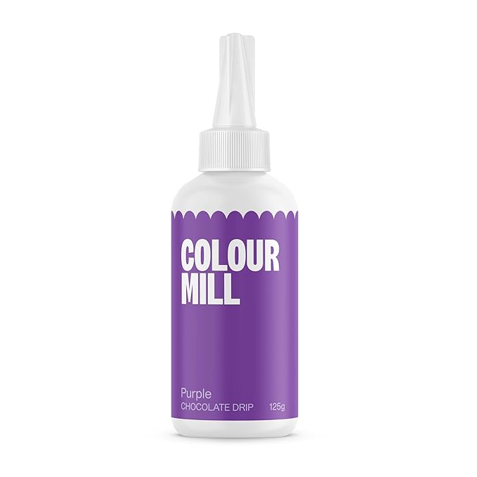 Colour Mill Chocolate Drip Easy-Melt Drizzle for Desserts, 125 Grams Purple