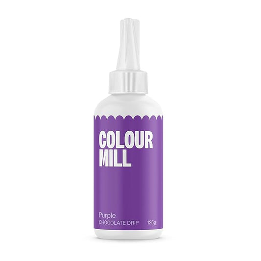 Colour Mill Chocolate Drip Easy-Melt Drizzle for Desserts, 125 Grams Purple