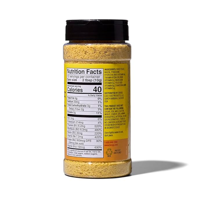 Bragg Nutritional Yeast Seasoning - 4.5 oz - Dairy-Free Parmesan Cheese Substitute - Perfect for Salads, Pastas, Vegetables, and More