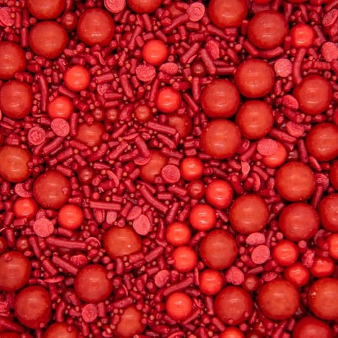Red Sprinkles Valentines Day Sprinkles for Cake Decorating Fancy Valentine Day for Cookie Decorating Valentines Day Edible Cake Decorations Cake for Baking with Sugar Pearls