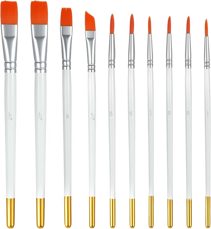 10Pcs Cake Painting Brushes Set, Soft Cake Decorating Brushes Food Safe Cake Paint Brushes for Dusting Edible Glitter, Edible Color Pastry, Cookie, and Cakes Decoration