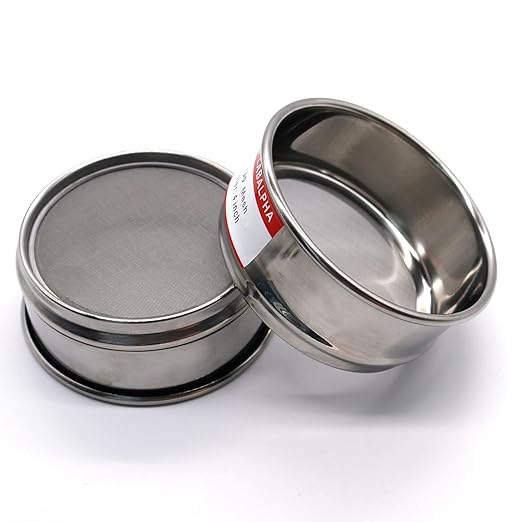 LABALPHA 200 Mesh Lab Sieves, Test Sieve #200 Mesh, 4'' Diameter, 304 Stainless Steel Wire Cloth (0.075mm)
