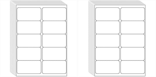 MPRT 2" x 4" Shipping Address Labels 1000 Label Stickers Paper for Laser & Inkjet Printer 10 per Page Printable Mailing Labels - Matte, 100 Sheets (Pack of 2)