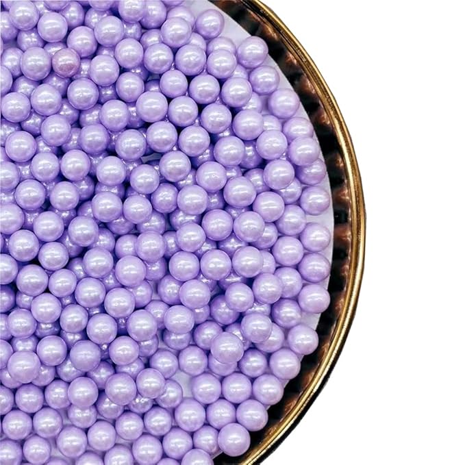 Sprinkles Lavender Purple Edible Pearls,Cake Sprinkles 130g 4.6OZ,Cookie Sprinkles,Sugar Pearl, Edible Candy Pearls for Cake Cupcake Decorationg (7mm-light purple)