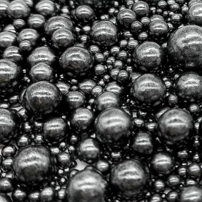 Edible Black Sugar Pearls Sprinkles Candy Mix Size Pearls Cake Decorations Cupcake Toppers Cookie Decorating Perfect for Wedding Party Valentine Halloween Christmas Supplies 4.58OZ