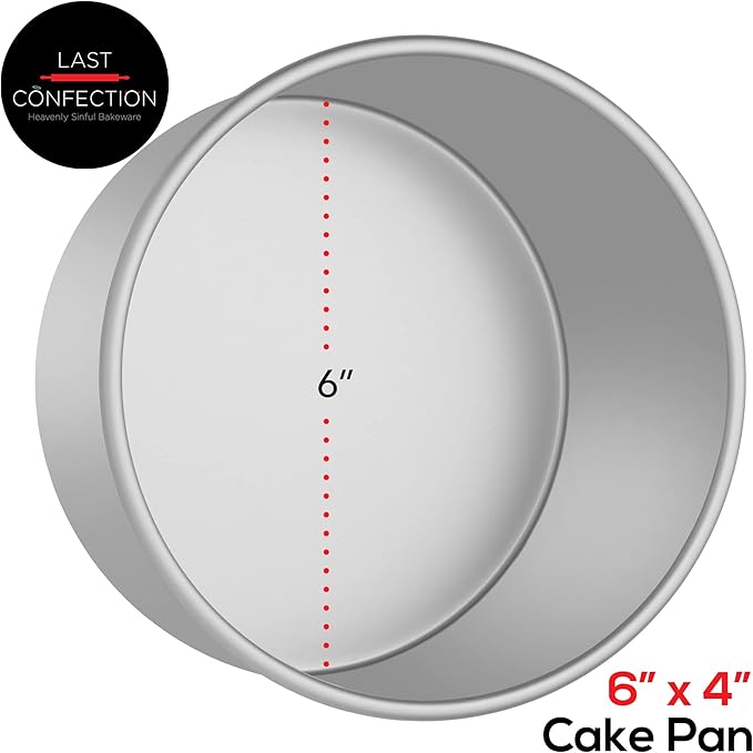 LAST CONFECTION 6" x 4" Aluminum Round Cake Pan - Professional Bakeware