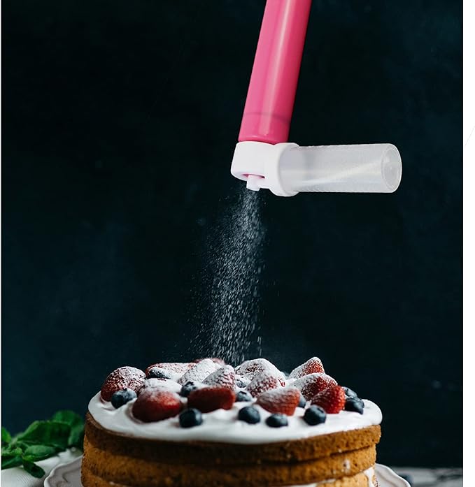 Rainmae Manual Airbrush for Decorating Cakes, DIY Baking Tools with 4pcs Cake Spray Tube for Kitchen DIY Baking Cake Cupcakes Cookies and Desserts Decorating Cake Icing Coloring Tool, Kitchen Supplies