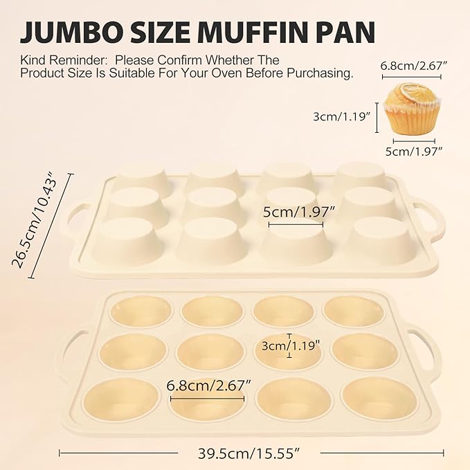 Silicone Muffin Pan Set：3Pcs Silicone Cupcake Molds for Baking Metal Frame - Nonstick Jumbo Muffin Pan - Mini Cupcake Tin - Regular Tray For English Blueberry Chocolate Egg Bites - Baker Lovers