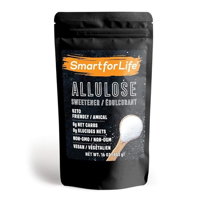 Smart for Life Allulose Sweetener - Zero Net Carbs Keto Sweetener - Low Calorie, Natural Keto Sugar Substitute - Made in the USA - 16 oz Resealable Bag