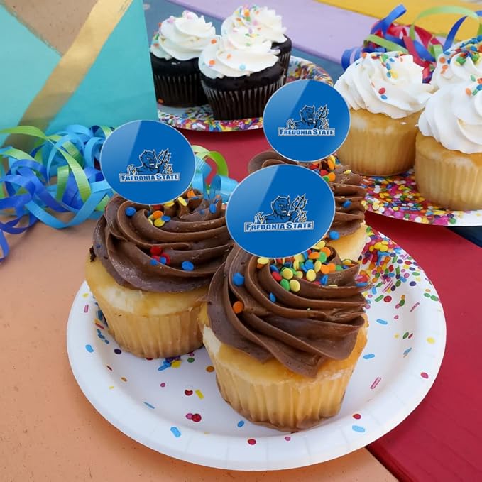 Fredonia State University Primary Logo Cupcake Picks Toppers Decoration Set of 6
