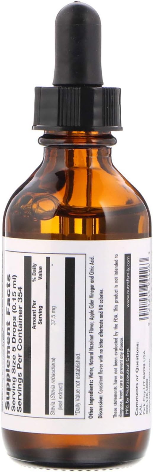 KAL Pure Stevia Extract, Hazelnut, 1.8 Fluid Ounce