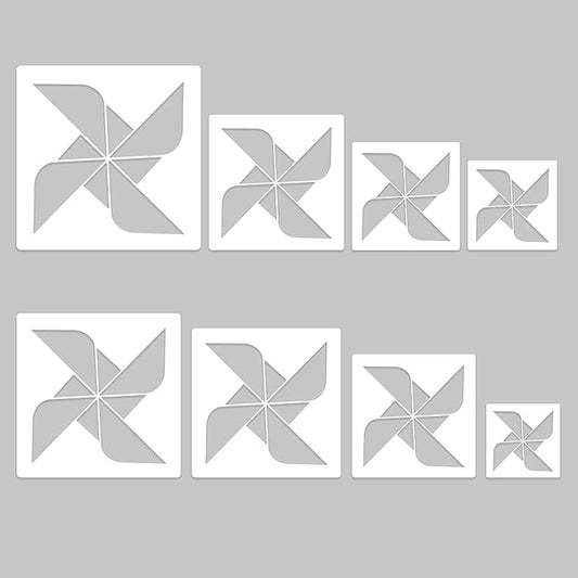 Large Stencils Painting 8 PCS Plastic Windmill Reuseable Stencils Deco for Painting Spraying Drawing on Wall Wood Flag Paper
