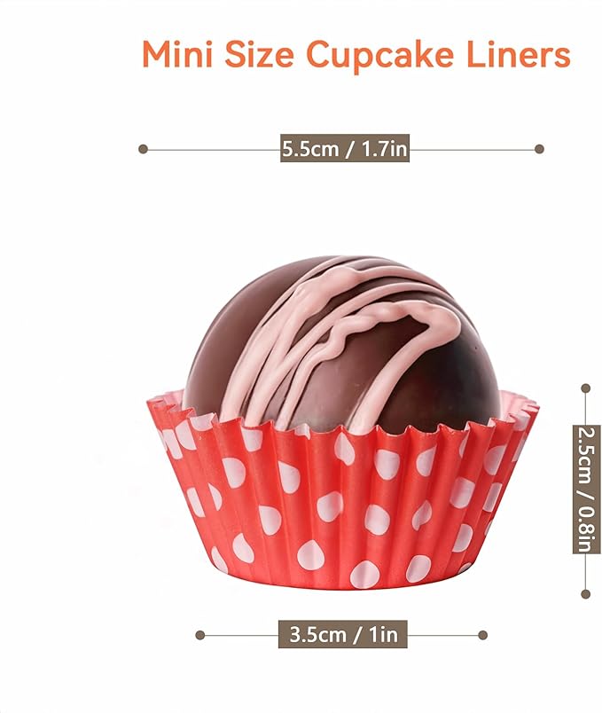 Rainbow Mini Cupcake Liners 450 Count, Cute Polka Dots Paper Baking Cups Food Grade Disposable Cupcake Wrappers