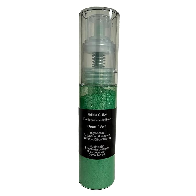 Edible Glitter Spray - 3/4oz Luster Dust Edible Food Grade Glitter Shimmer Dust Powder for Cocktails, Drinks, Cake Decorating - Metallic Food Coloring Powder for Wine, Candy, Cookie, Icing (Green)