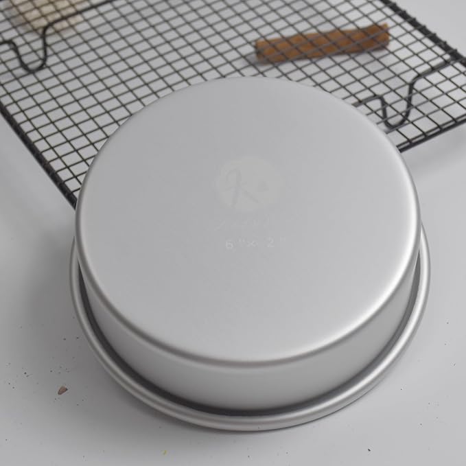 Aluminum smash cake 6×2 inch round Cake Pan,anodized aluminum cake pan, baking pan For birthday cake, party Silver (6×2 round Cake Pan)