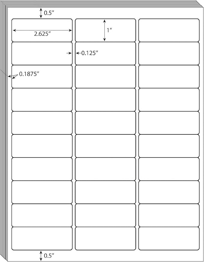 30 UP Labels 1"x2-5/8" Mailing Labels Shipping Address FBA Labels for Laser/Inkjet Printers, White Blank Sticker Name Tags, Printable Address Labels (25 Sheets, 750 Labels)