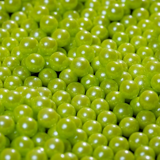 Light Green Sprinkles Edible Pearls,Cake Sprinkles 130g 4.6OZ,Cookie Sprinkles,Sugar Pearl, Edible Candy Pearls for Cake Cupcake Decorationg (7mm-lightgreen)