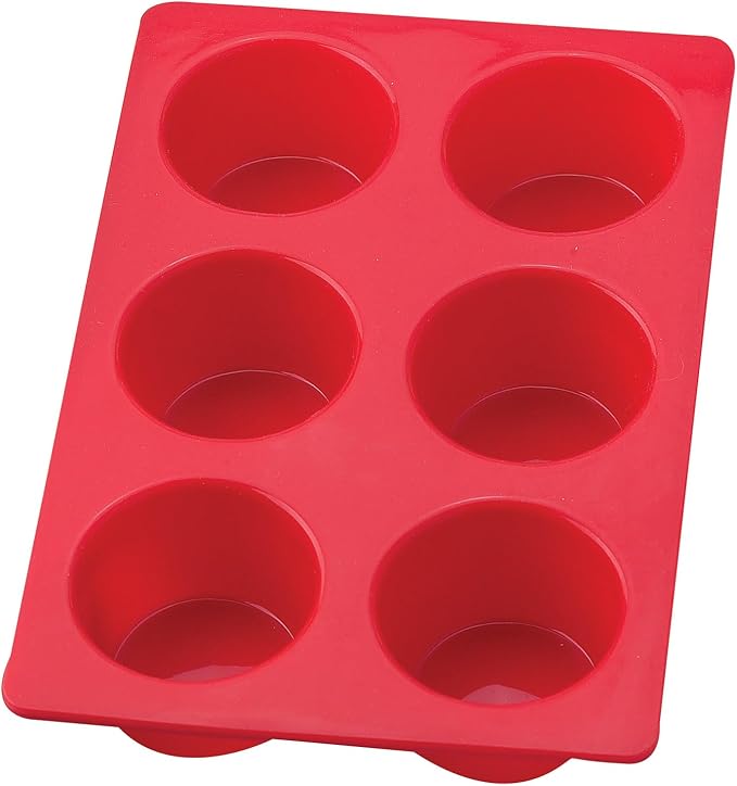 Mrs. Anderson's Baking Silicone 6-Cup Jumbo Muffin Pan, Non-Stick European-Grade Silicone
