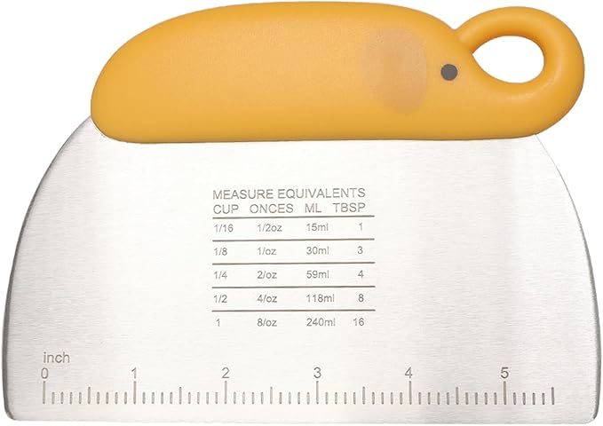 Cute Elephant Dough Scraper/Effortless Pizza Cutter, Stainless Steel Pastry Cutter with Scale, Ergonomic Handle Bread Slicer, Durable Veggie Chopper, Multi-Use Kitchen Scraper Tool for Baking Cooking