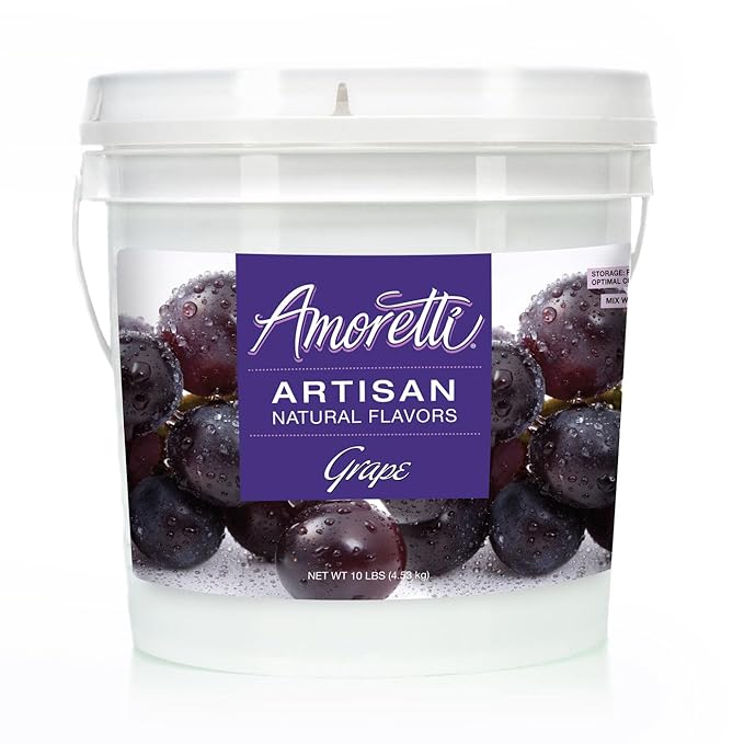 Amoretti - Natural Grape Artisan Flavor Paste, 10 lbs, Perfect For Ice Cream, Beverages, Cakes, and more, Preservative Free, Vegan, Gluten Free, No Artificial Sweeteners, Highly Concentrated