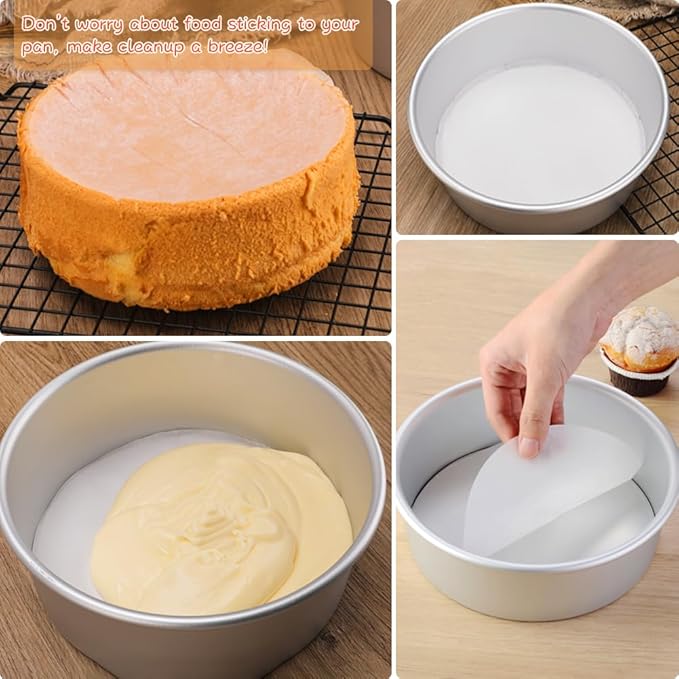 BYKITCHEN Parchment Paper Rounds, Set of 220, Non Stick 9 Inch Parchment Paper for Baking, Pre-cut Cake Pan Sheet Liners for Round Cake Pan, Springform Pan, Air Fryer and More
