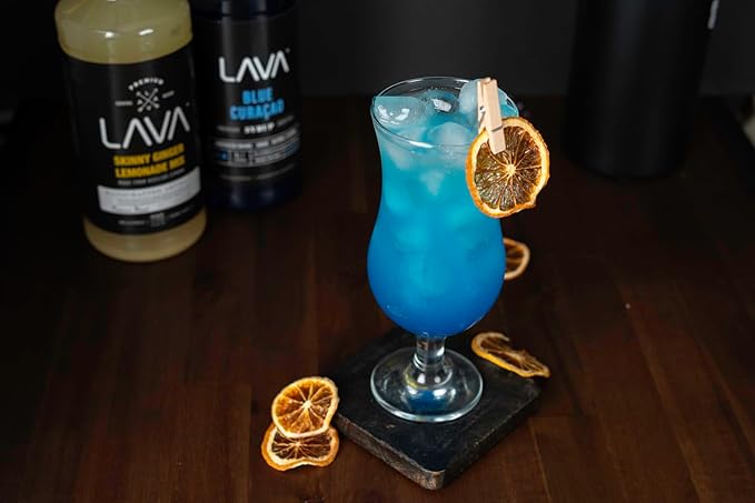LAVA Premium Blue Curacao Syrup, 33.8oz (1-Liter), Made with 100% Sugar, Orange Extract, No Artificial Sweeteners or Flavors (1-Pack)