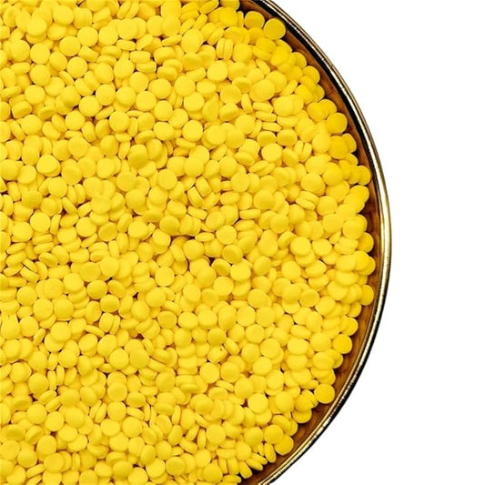 NIPEOR Rainbow Sprinkles Yellow Confetti Sprinkles 3.53oz/100gEdible Sprinkle Topping Confetti Sprinkles, Round Sprinkles for Cake Decorating,, Cupcake, Candy Sprinkles, and Ice Cream Toppings (Rainbow Confetti Yellow)