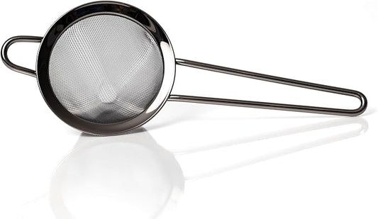 Bull in China Fine Mesh Strainer with Handle - Gunmetal Black Finish | Bar Hand Strainer | Wire Mesh Cocktail Strainer | Strainer for Bartending