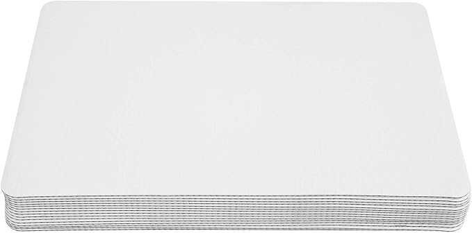 ONE MORE White Quarter Cake Sheet 13.75” x 9.75” Cake Board Sturdy Rectangle Greaseproof Pad Full 15 Pk Boards (15, White)