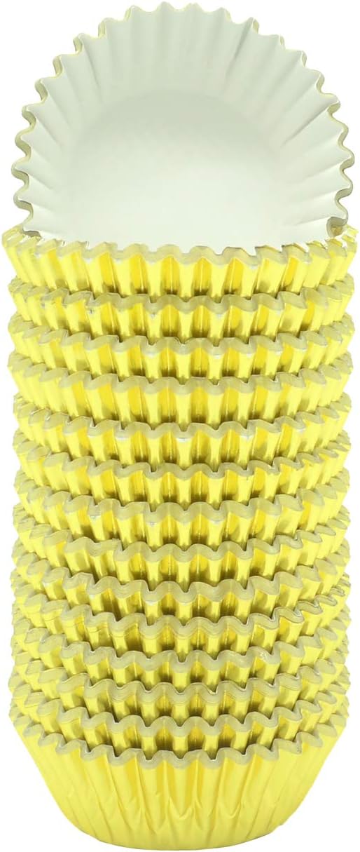 Mini Gold Foil Cupcake Liners Muffin Baking Cups for Party and More, 300-Count