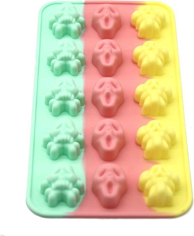 X-Haibei Halloween Skull Ice Cube Chocolate Candy Crayons Soap Mould Silicone Mold Party Maker Dia. 1-inch