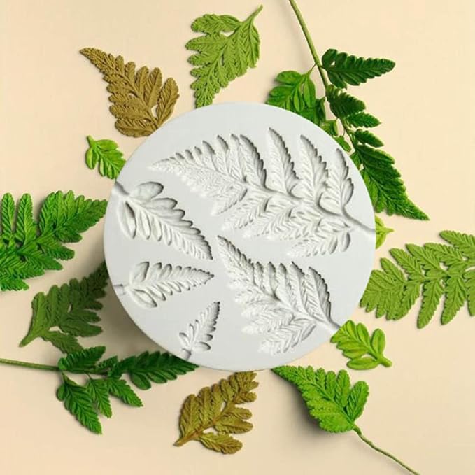 Leaf Silicone Mold Rose Flower Fondant Molds DIY Cake Decorating Tools Sugarcraft Candy Resin Clay Chocolate Gumpaste Moulds (3.8 x 3.8 x 0.24 inches)