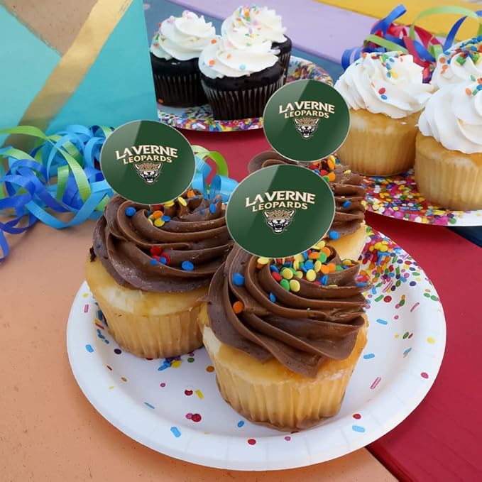 University of La Verne Primary Logo Cupcake Picks Toppers Decoration Set of 6