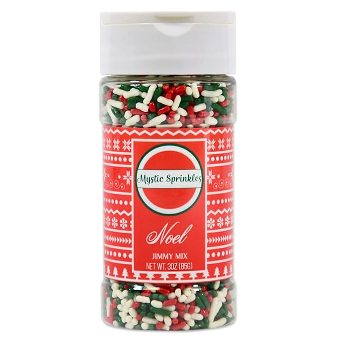 Mystic Sprinkles Christmas Holiday Sprinkle Mixes (Noel Mix Jimmies 3oz)