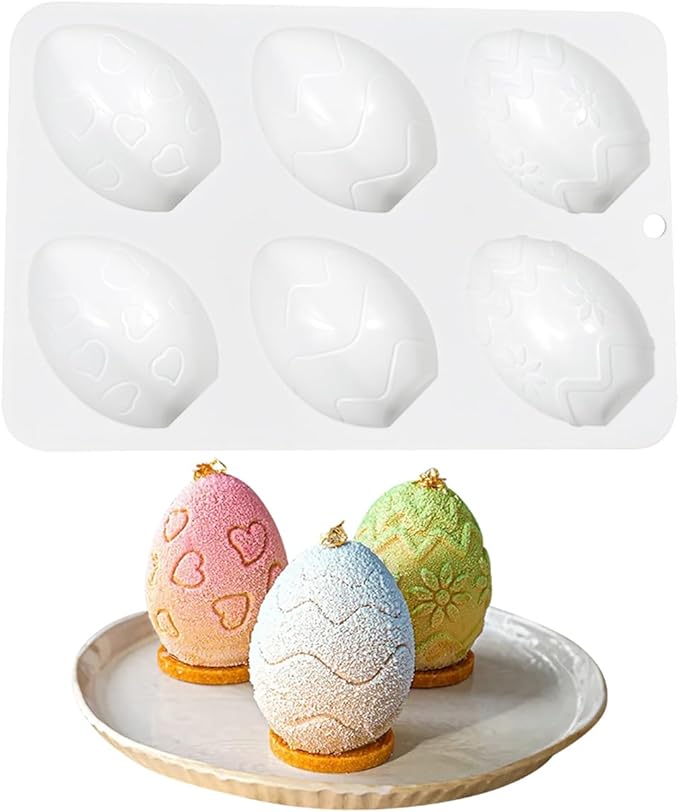 mostsom Silicone Easter Egg Mousse Cake Mold DIY Baking Moulds For Pastry Truffle Pudding Jelly Cheesecake Candy Form Candle Soap Mold (I_ Easter Egg)