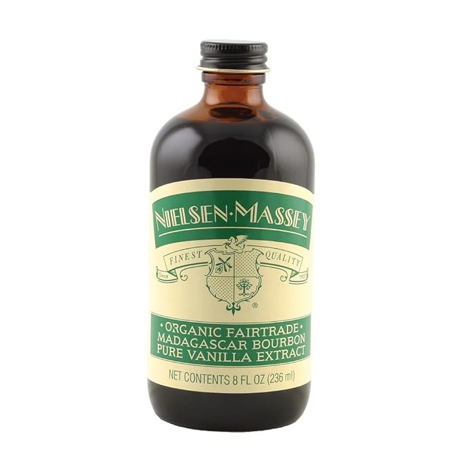 Nielsen-Massey Organic Fairtrade Madagascar Bourbon Pure Vanilla Extract for Baking and Cooking, 8 Ounce Bottle
