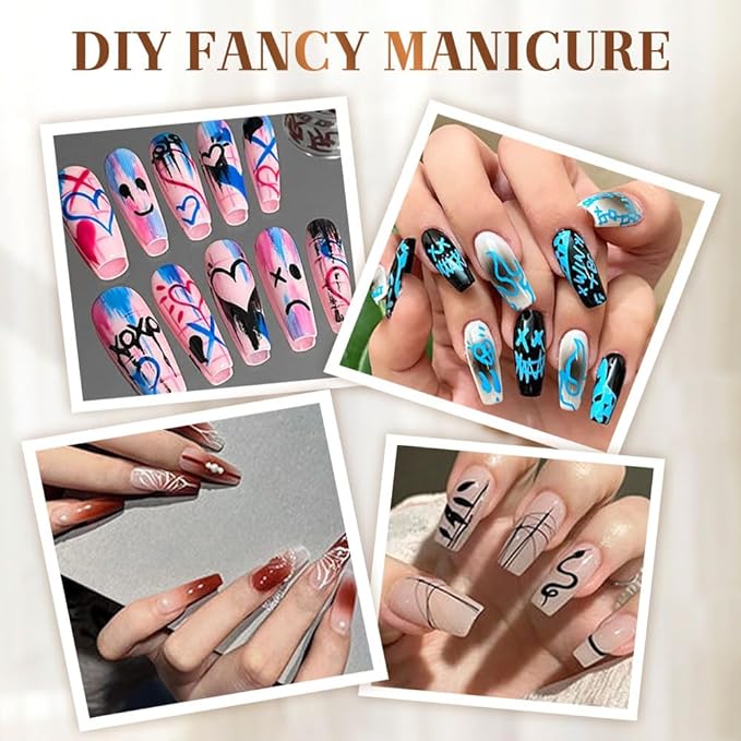 Nail Art Pens Set 12 Colors Nail Art Markers for Gel Nails,2025 Quickly Dry Nail Polish Pens Drawing Painting Pen,Nail Art Nail DIY Decoration for Home Salon (24 Color)