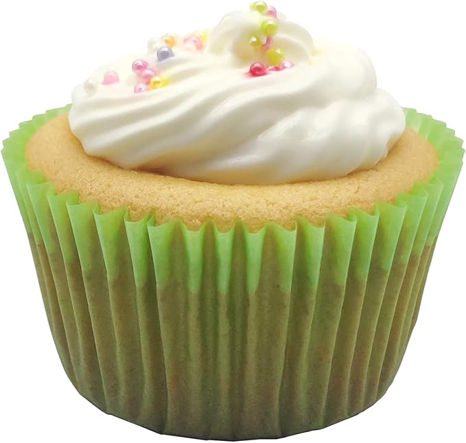 Premium Green Greaseproof Cupcake Liners Muffin Paper Baking Cups Standard Size, 100-Count